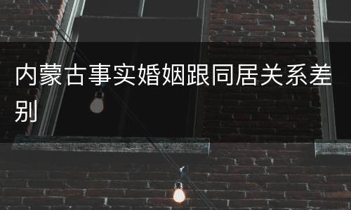 内蒙古事实婚姻跟同居关系差别