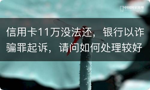 信用卡11万没法还，银行以诈骗罪起诉，请问如何处理较好