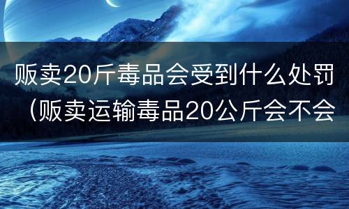 贩卖20斤毒品会受到什么处罚（贩卖运输毒品20公斤会不会判死刑吗）