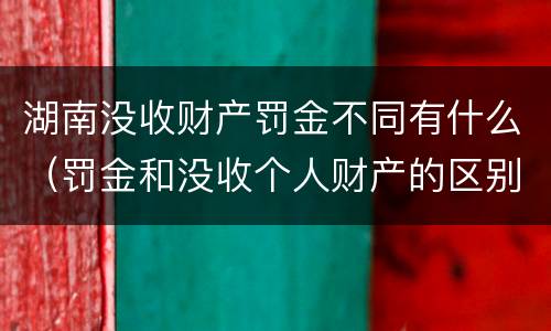 湖南没收财产罚金不同有什么（罚金和没收个人财产的区别）