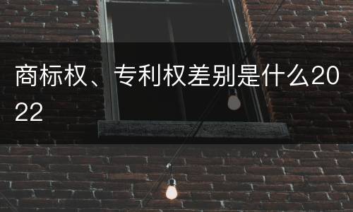 商标权、专利权差别是什么2022