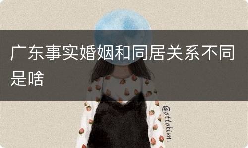 广东事实婚姻和同居关系不同是啥
