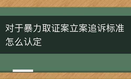 对于暴力取证案立案追诉标准怎么认定