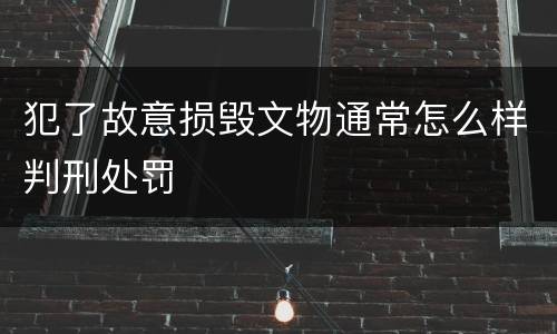 犯了故意损毁文物通常怎么样判刑处罚