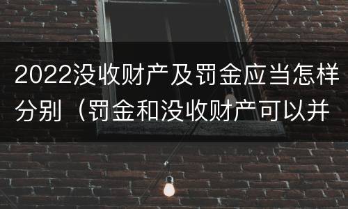 2022没收财产及罚金应当怎样分别（罚金和没收财产可以并处吗）