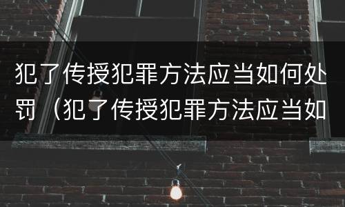 犯了传授犯罪方法应当如何处罚（犯了传授犯罪方法应当如何处罚他人）