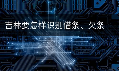 吉林要怎样识别借条、欠条