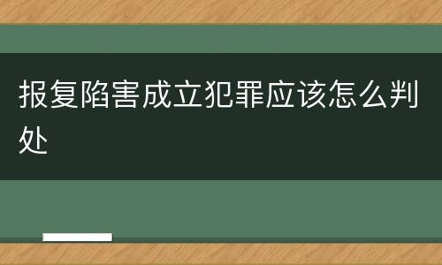 报复陷害成立犯罪应该怎么判处
