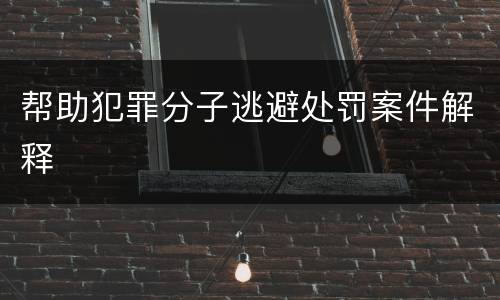 帮助犯罪分子逃避处罚案件解释