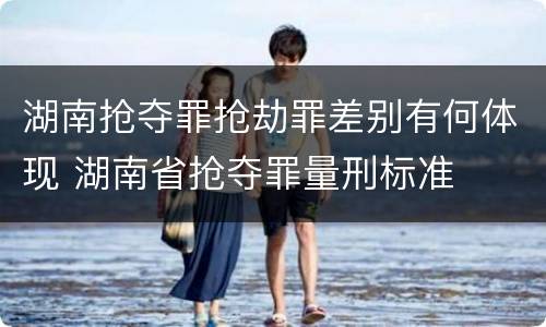 湖南抢夺罪抢劫罪差别有何体现 湖南省抢夺罪量刑标准