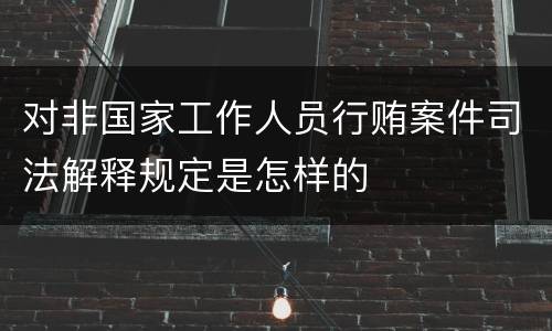 对非国家工作人员行贿案件司法解释规定是怎样的