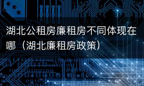 湖北公租房廉租房不同体现在哪（湖北廉租房政策）