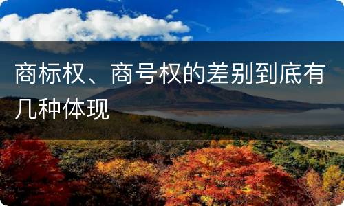商标权、商号权的差别到底有几种体现