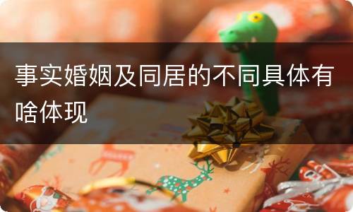 事实婚姻及同居的不同具体有啥体现