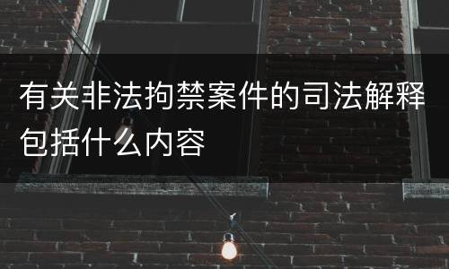 有关非法拘禁案件的司法解释包括什么内容