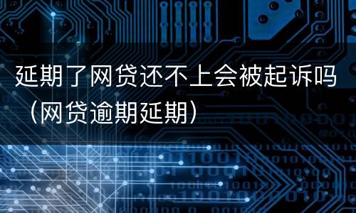 延期了网贷还不上会被起诉吗（网贷逾期延期）