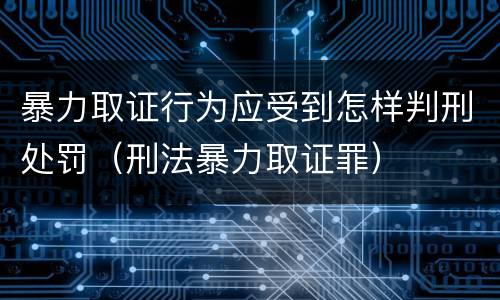 暴力取证行为应受到怎样判刑处罚（刑法暴力取证罪）