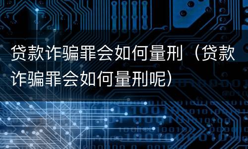 贷款诈骗罪会如何量刑（贷款诈骗罪会如何量刑呢）