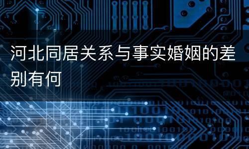 河北同居关系与事实婚姻的差别有何