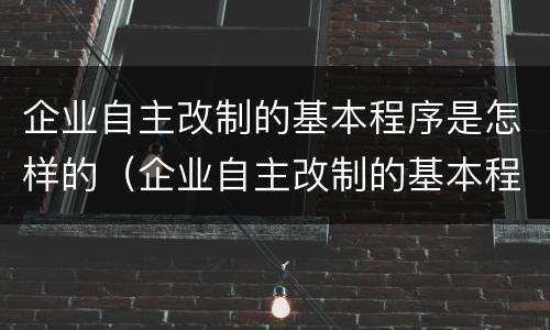 企业自主改制的基本程序是怎样的（企业自主改制的基本程序是怎样的形式）