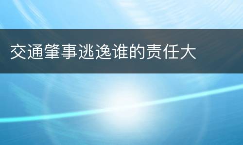 交通肇事逃逸谁的责任大