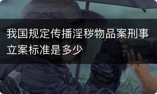 我国规定传播淫秽物品案刑事立案标准是多少