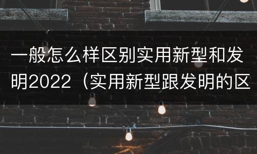 一般怎么样区别实用新型和发明2022（实用新型跟发明的区别）