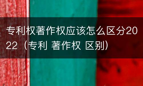 专利权著作权应该怎么区分2022（专利 著作权 区别）