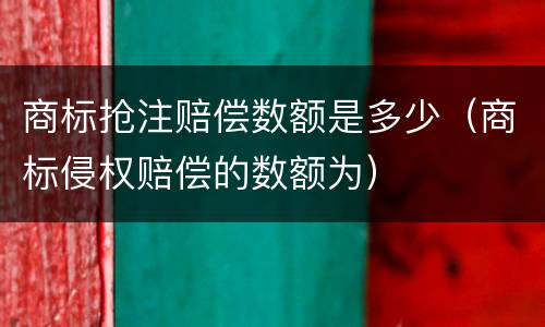 商标抢注赔偿数额是多少（商标侵权赔偿的数额为）