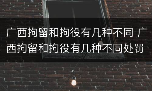 广西拘留和拘役有几种不同 广西拘留和拘役有几种不同处罚