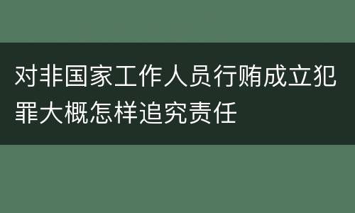 对非国家工作人员行贿成立犯罪大概怎样追究责任