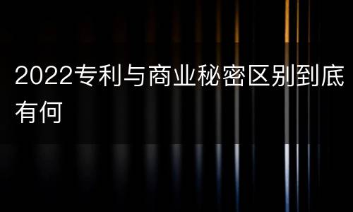 2022专利与商业秘密区别到底有何