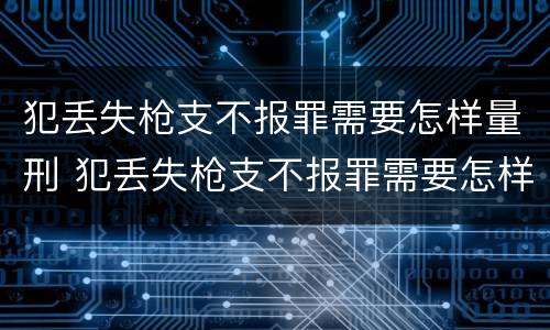 犯丢失枪支不报罪需要怎样量刑 犯丢失枪支不报罪需要怎样量刑呢