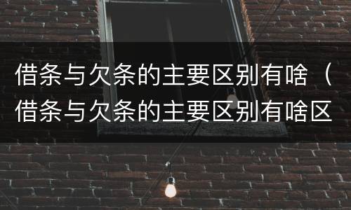 借条与欠条的主要区别有啥（借条与欠条的主要区别有啥区别呢）