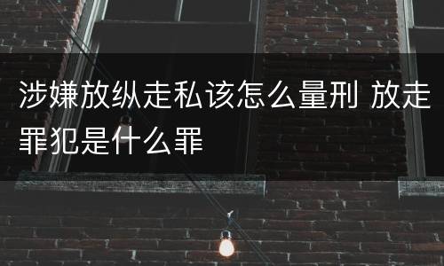 涉嫌放纵走私该怎么量刑 放走罪犯是什么罪