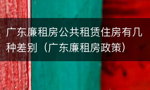 广东廉租房公共租赁住房有几种差别（广东廉租房政策）