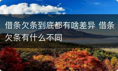 借条欠条到底都有啥差异 借条欠条有什么不同