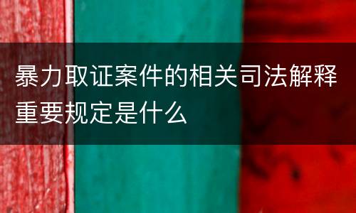 暴力取证案件的相关司法解释重要规定是什么
