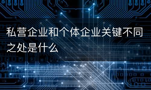私营企业和个体企业关键不同之处是什么