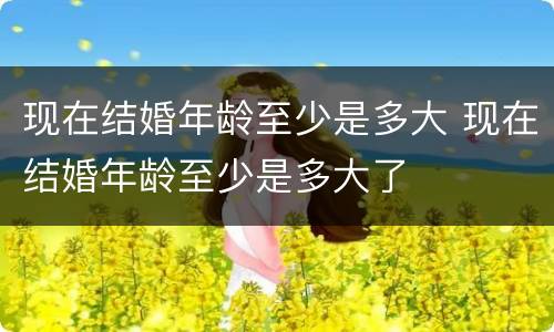 现在结婚年龄至少是多大 现在结婚年龄至少是多大了