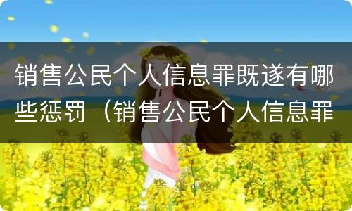 销售公民个人信息罪既遂有哪些惩罚（销售公民个人信息罪既遂有哪些惩罚）