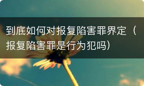到底如何对报复陷害罪界定（报复陷害罪是行为犯吗）