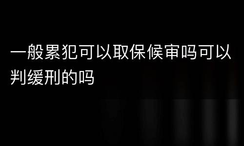 一般累犯可以取保候审吗可以判缓刑的吗