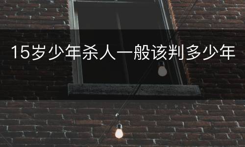 15岁少年杀人一般该判多少年