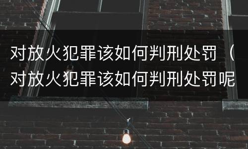 对放火犯罪该如何判刑处罚（对放火犯罪该如何判刑处罚呢）