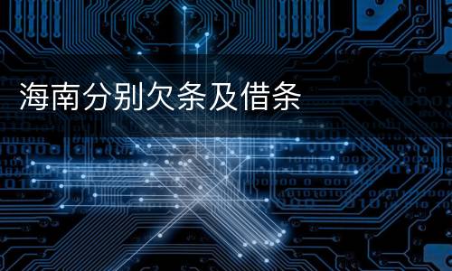 海南分别欠条及借条