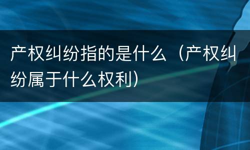 产权纠纷指的是什么（产权纠纷属于什么权利）