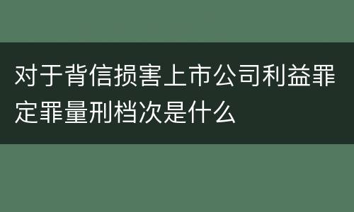 对于背信损害上市公司利益罪定罪量刑档次是什么