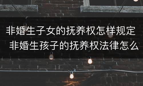 非婚生子女的抚养权怎样规定 非婚生孩子的抚养权法律怎么规定的