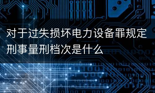 对于过失损坏电力设备罪规定刑事量刑档次是什么
